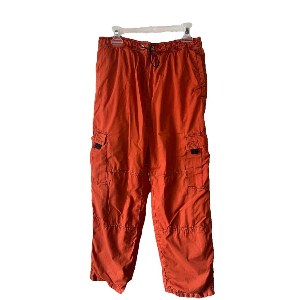 VTG OTB One Tough Brand Kids Reversible Snow Pants Boys Medium M Orange Cargo